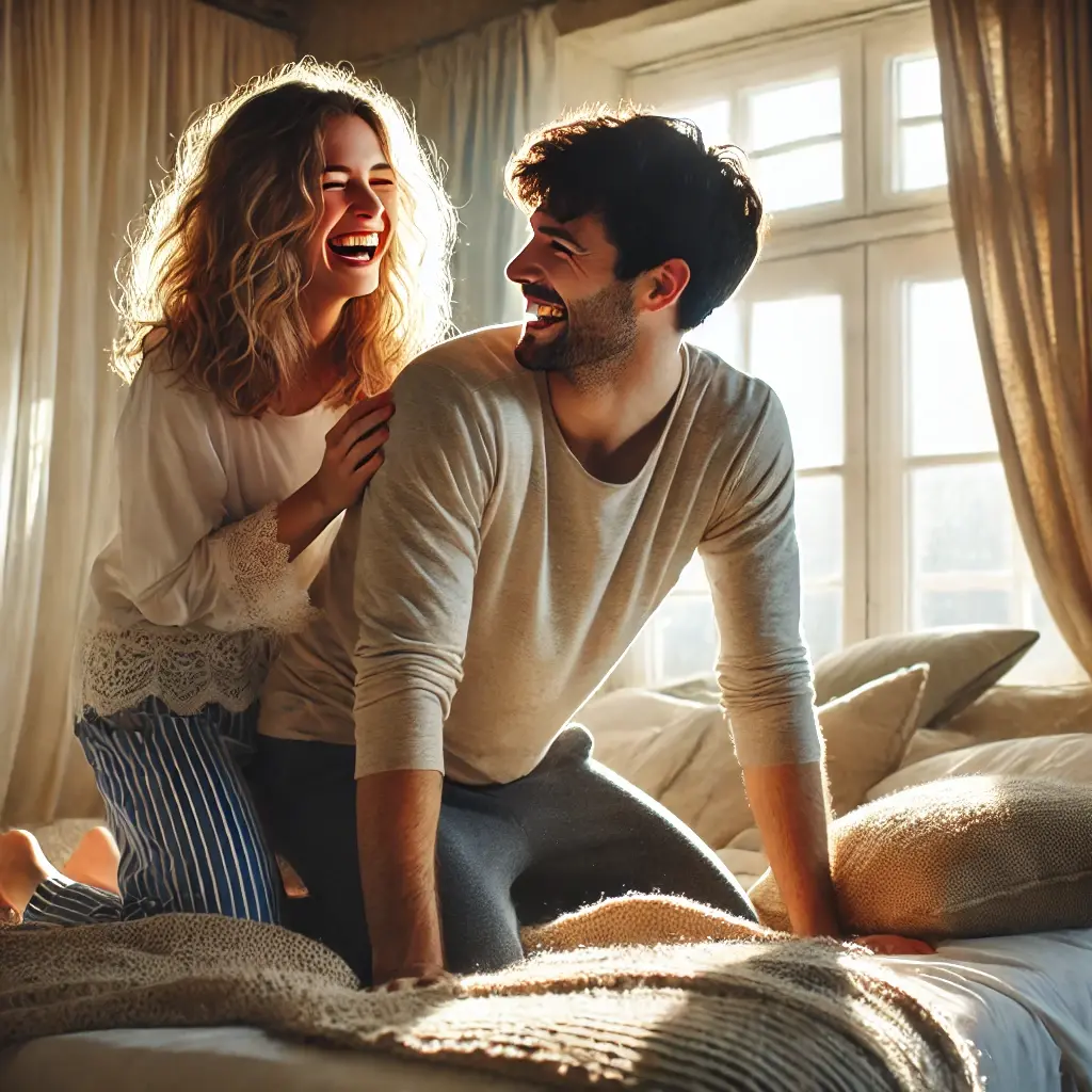 Clara (35) mit Tony (25) im Bett