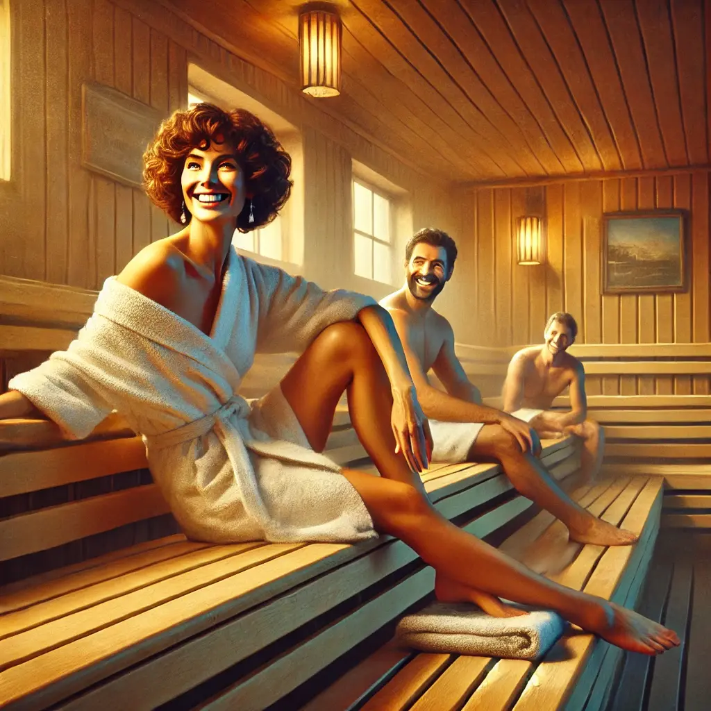 Clara (42) in der Therme – Sauna