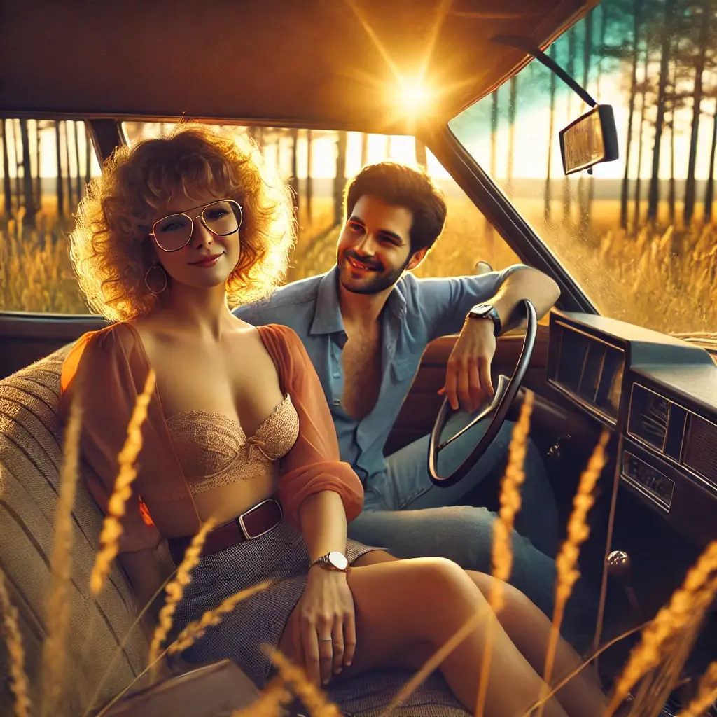 Vorrhön – Auto im Grünen (06.1983) – Clara (35), Tony (25)